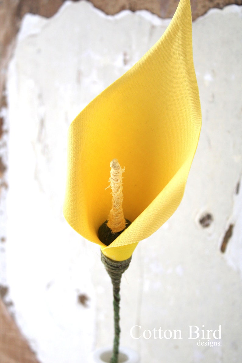 2nd Year Anniversary Cotton Gift, Yellow, Art Sculpture Flower, Gift for Wife, Husband, Couple, Cottagecore, Vase not included, UK Shop image 4