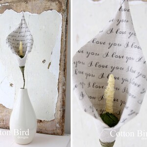 Linen Lily 4th Wedding Anniversary Gift for Wife, Husband, Couple. Mum, Dad, Friendship Memento, Everlasting. Vase not included, UK Shop image 2