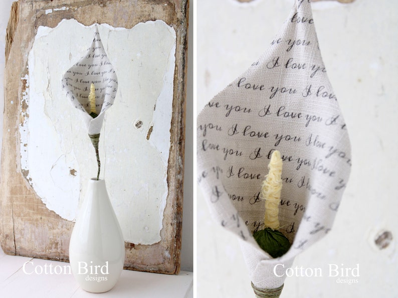 Linen Lily 4th Wedding Anniversary Gift for Wife, Husband, Couple. Mum, Dad, Friendship Memento, Everlasting. Vase not included, UK Shop image 2