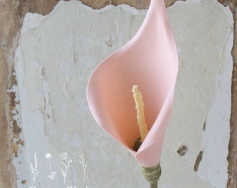 Peach Cotton Lily, 2nd Year Anniversary Gift for Husband, Wife, Couple, Spring Summer Floral Art, Home Decor, Vase not included, UK Shop
