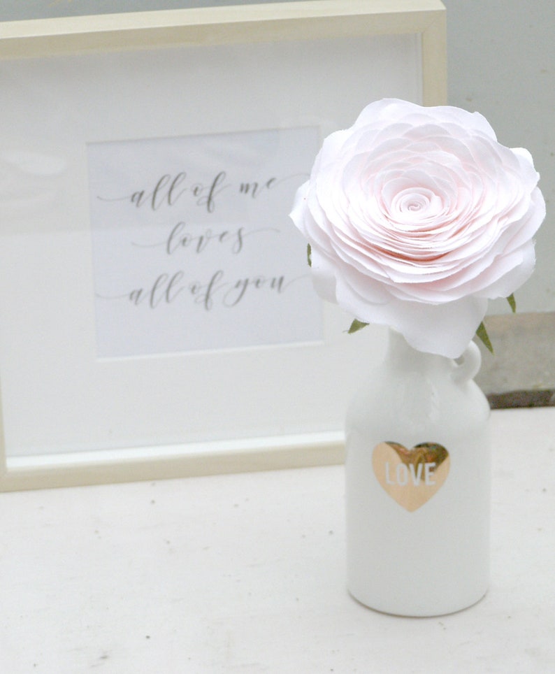 2nd Anniversary Pink Cotton Rose, Gift for Wife, Husband, Couple. Engagement Gift, Spring Anniversary, Birthday. Vase not included, UK Shop image 2