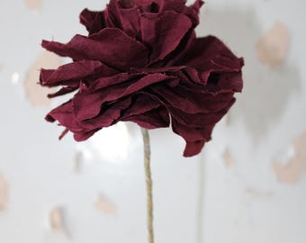 Cotton Peony, Flower Sculpture, 2nd Wedding Anniversary Flowers Wife, Husband or Couple, Home Autumn, Fall Décor