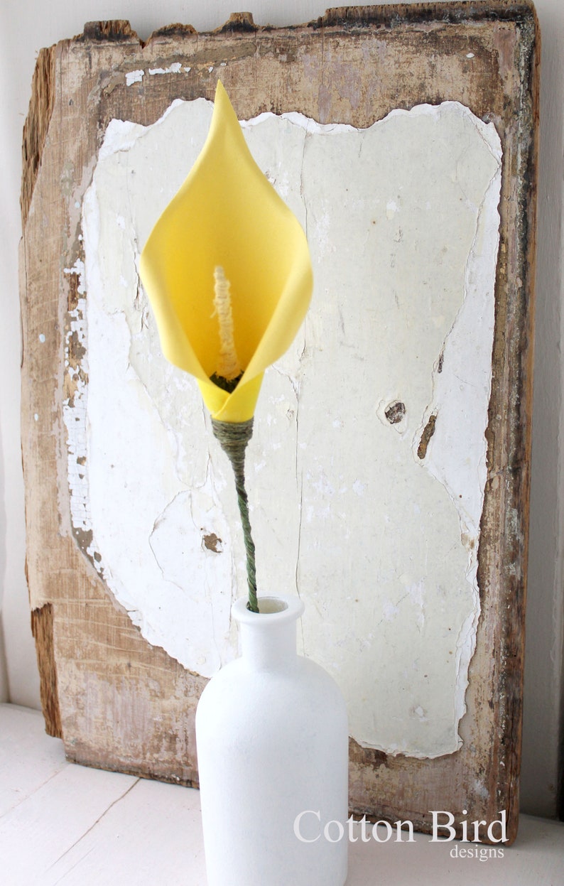 2nd Year Anniversary Cotton Gift, Yellow, Art Sculpture Flower, Gift for Wife, Husband, Couple, Cottagecore, Vase not included, UK Shop image 6