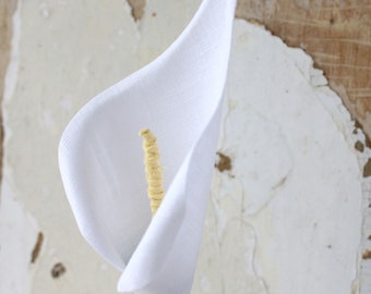 4th Wedding Anniversary Gift, Long Stem White Linen Lily, Gift For Wife, Husband, Couple, 12th Anniversary, Vase not included, UK Shop