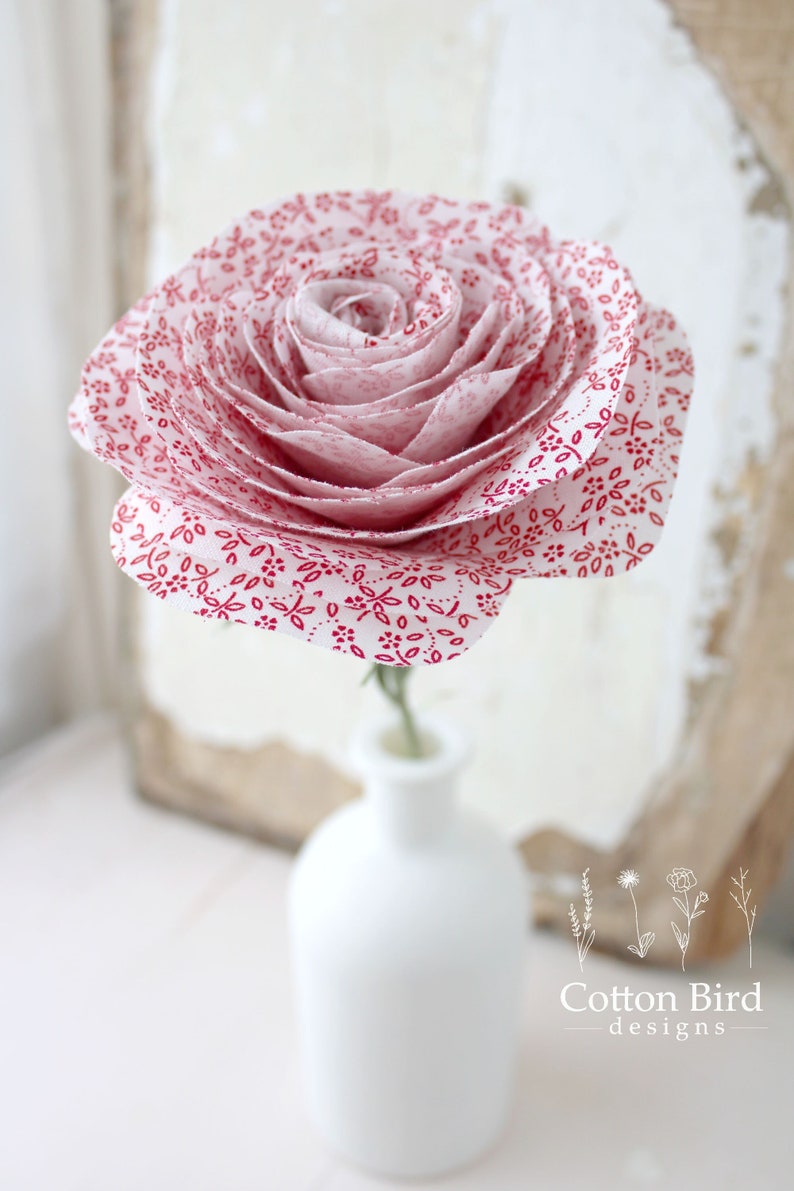 Cotton Rose 2nd Wedding Anniversary, Traditional Cotton, Wife, Husband, Couple, Everlasting Keepsake, Memento, Vase not included, UK Shop image 4