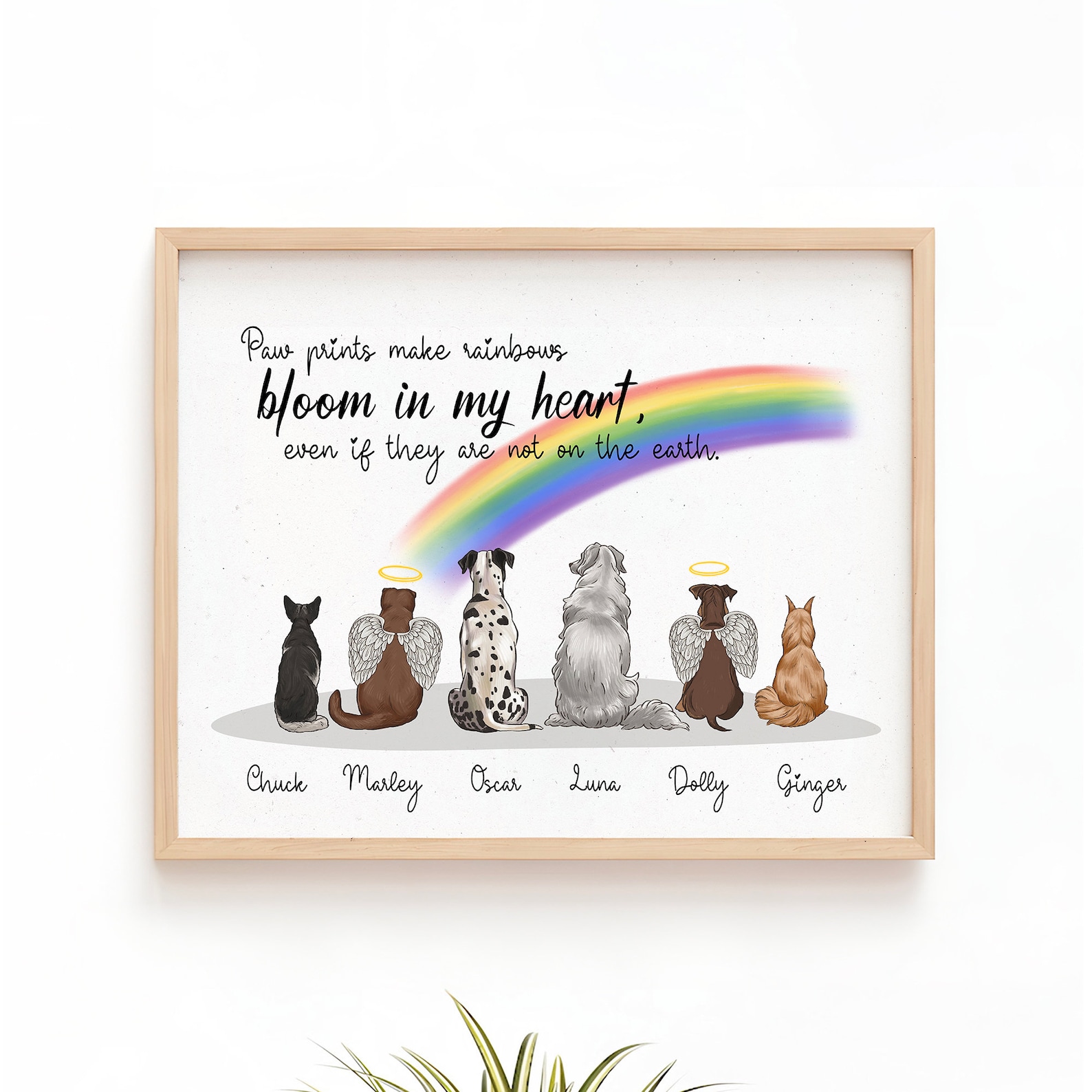 Custom Dog Cat Memorial Rainbow Bridge Print - Pet Loss Gift, Pet ...