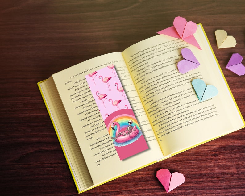 Unique BookmarksRainbow BookmarkColorful BookmarksFunny BookmarksSkeleton bookmarksDigital BookmarksPrintable BookmarksFlamingo zdjęcie 5