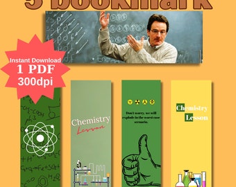 Breaking Bad,Lessons In Chemistry inspired Printable Bookmarks,bookmark,series,Ideal Book Lovers Gift,book lover,chemistry,chemistry book,