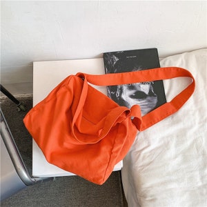 Canvas Chest Bag, Minimalist Waist Bag, Sling Bag, Large Capacity Crossbody Bag, Sports Bag, Cycling Bag, Gym Bag, Phone Bag, Casual Bag Orange