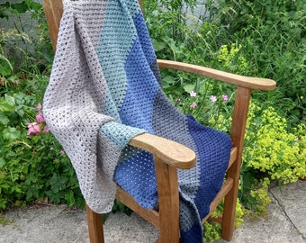 Crochet Pattern for Sarsen Blanket - DK Cotton - Vegan - Natural - PDF download