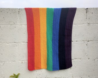 CROCHET PATTERN - Rainbow Baby Blanket - Cotton - Vegan - 3 Sizes