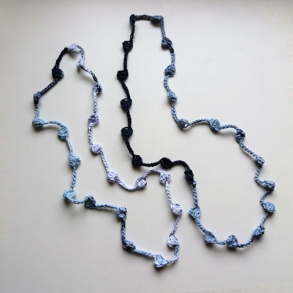 Crochet Pattern - Bobble Necklaces - Cotton - Instant Download PDF