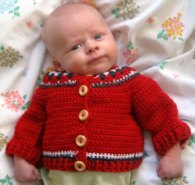 Crochet Pattern Yoke Cardigan Baby Toddler Jacket Sweater Etsy