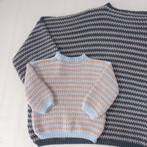 Crochet Pattern for Granite Sweater Unisex Children & Adults DK Cotton ...