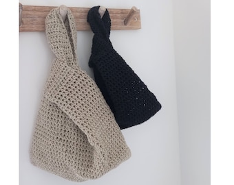 Häkelanleitung - KNOT BAG aus Baumwolle Aran - 2 Größen - PDF Instant Download