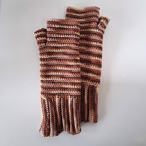 Crochet Pattern - Woodland Gloves - Fingerless Gloves - Cotton 4ply Sport Weight Sock Yarn PDF