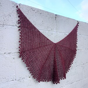 Crochet Pattern - Blackberry Shawl - Cotton Crochet Shawl Scarf with Bobbles - DK - PDF