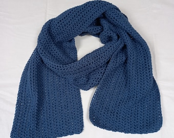 Crochet Pattern for Cotton Aran Scarf - Limestone Scarf - PDF