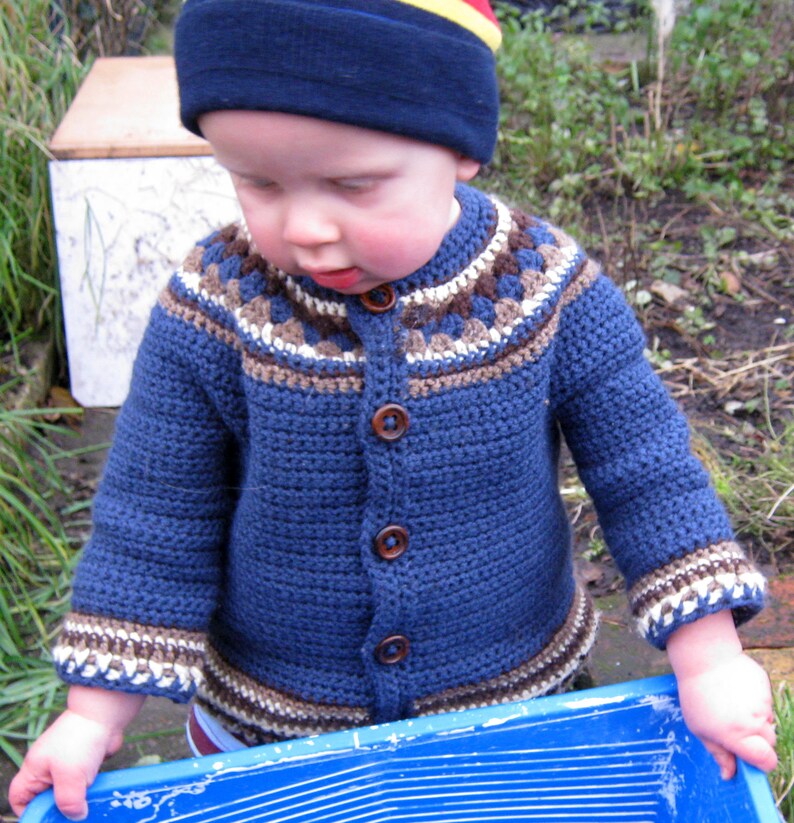 Crochet Pattern Yoke Cardigan Baby Toddler Jacket Sweater Etsy UK