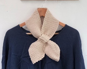 Crochet Pattern - Agatha Scarf - Bow Tie - Ascot Scarf - Miss Marple