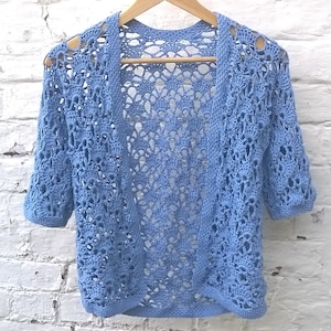 Crochet Pattern - Speedwell Cardigan - Bamboo - Lace - DK Instant Download PDF