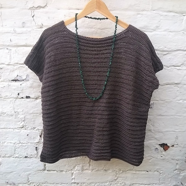 Crochet Pattern - Tumblestone Tee - Bamboo Cotton Tee Top - Instant Download PDF