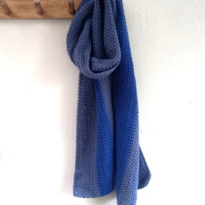 Crochet Pattern - Robin Scarf - Cotton Striped Scarf - Vegan - Instant Download PDF