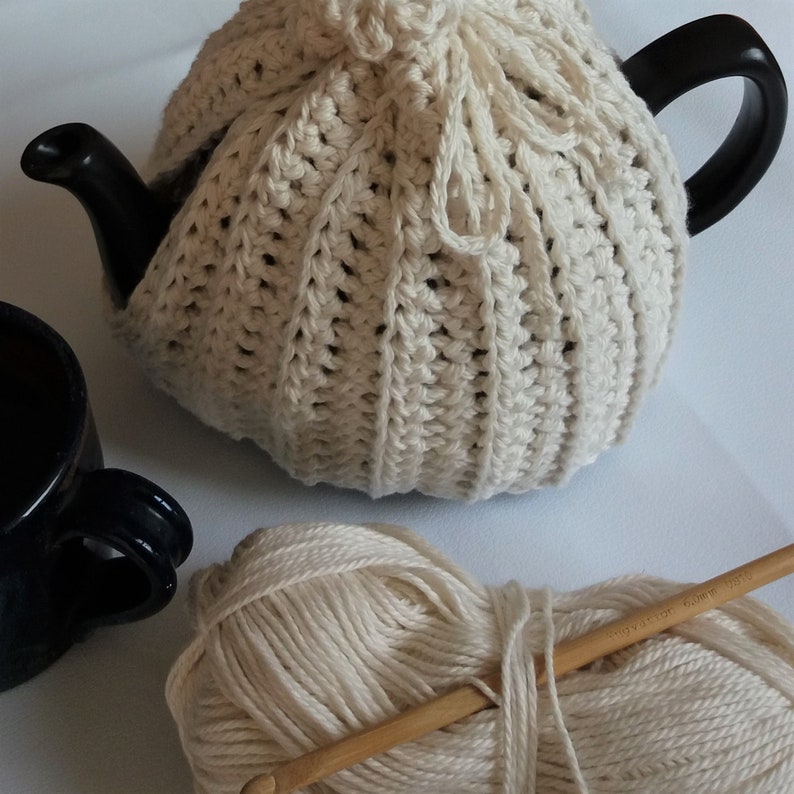 Two-Strand Tea Cosy Crochet Pattern Pure Cotton PDF Instant Download image 6