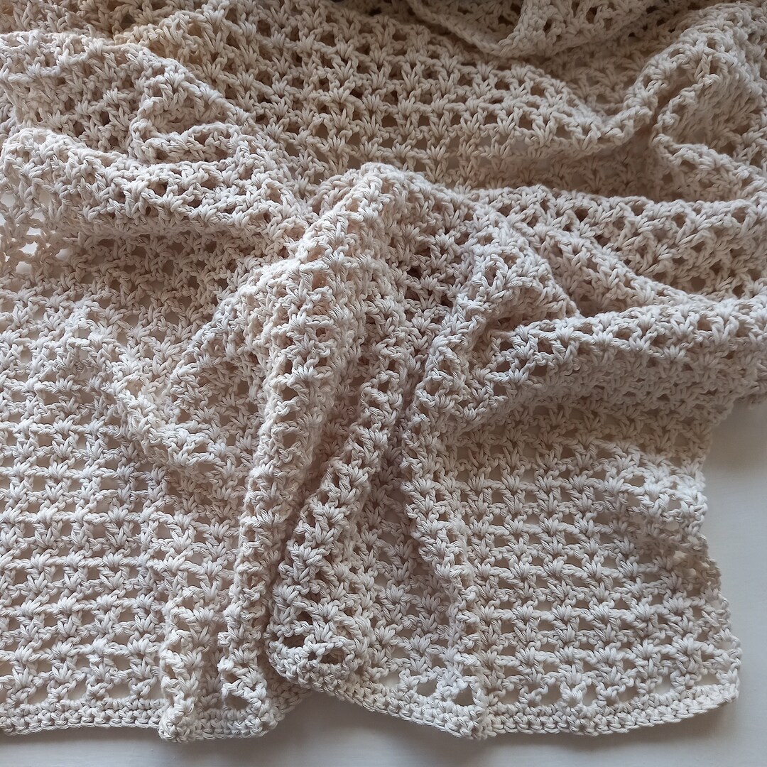 Crochet Pattern for Cotton Aran Blanket Harvest Blanket - Etsy