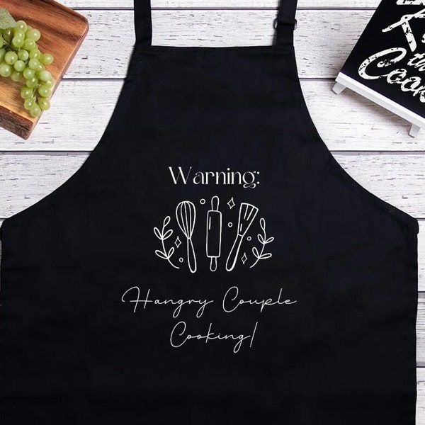 Funny Couple Apron For Cooking Lover Of Baking Gift Idea Full Length Apron For House Warming Gift For Newlywed Couple