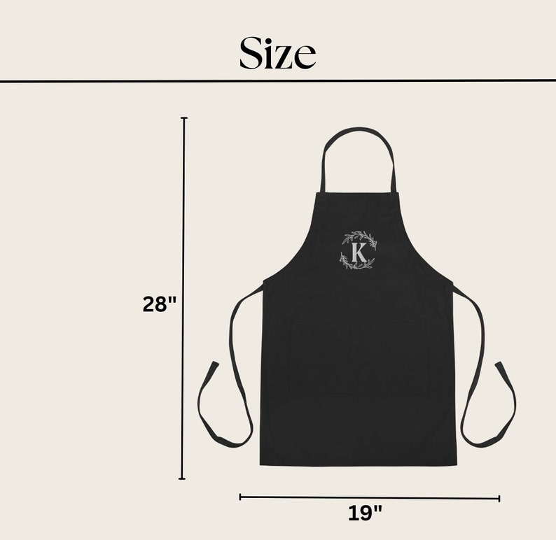 Personalized Embroidered Apron with Last Name Initial Apron with Front Pockets House warming Gift Idea for Newlyweds Gift For Family zdjęcie 4