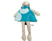 Bluebird Flip doll | bird, handprinted, cloth, wooden, Waldorf, transforming, puppet, Montessori, organic