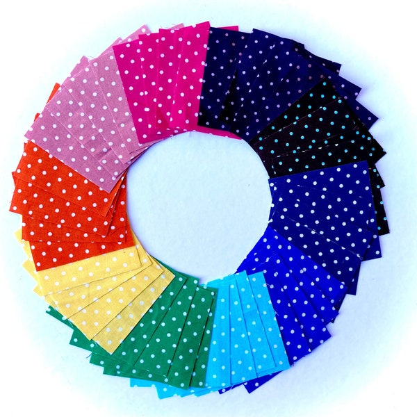 Rainbow Dots Fabric Mini Charm Pack 2.5"x2.5" 40 squares