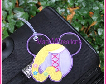 Boutique Custom Rapunzel  Mouse Head Travel Luggage Tag **MDCT** -- You can personalize your tag or use it as an identifier