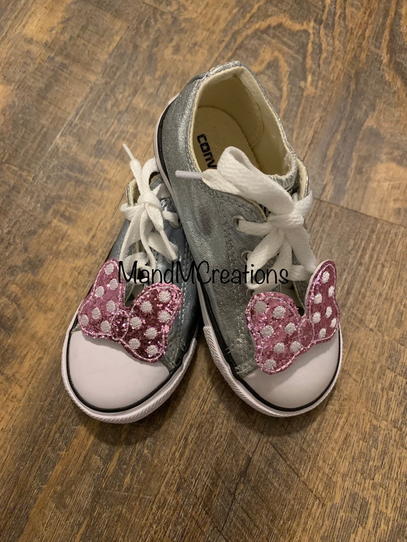 Custom Sparkle PINK Minnie Mouse Shoe Bows image 1