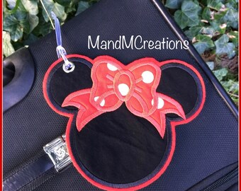 Boutique Minnie Cheer Travel Luggage Tag **MDCT** -- You can personalize your tag or use it as an identifier