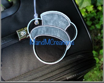 Boutique Custom Mickey Groom Mouse Head Travel Luggage Tag **MDCT** -- You can personalize your tag or use it as an identifier