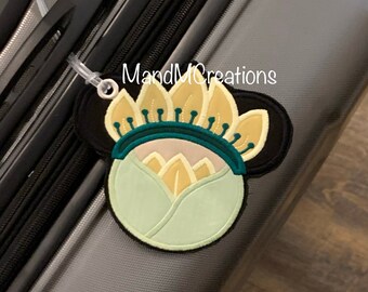 Boutique Custom Frog Tiana  Princess Mickey Head Travel Luggage Tag **MDCT** -- You can personalize your tag or use it as an identifier