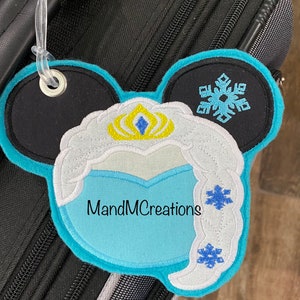 Boutique Custom Freezing Queen 2 Mouse Mickey Head Travel Luggage Tag MDCT You can personalize your tag or use it as an identifier image 1