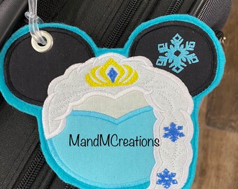 Boutique Custom Freezing Queen 2 Mouse  Mickey  Head Travel Luggage Tag **MDCT** -- You can personalize your tag or use it as an identifier