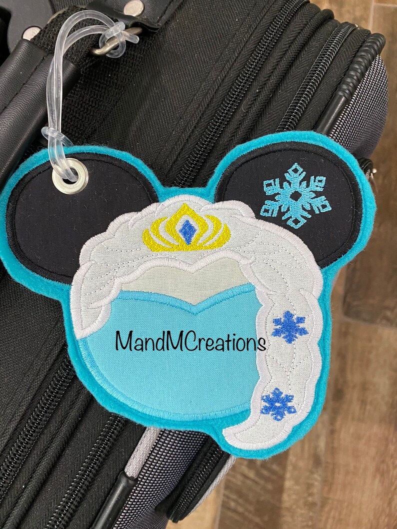 Boutique Custom Freezing Queen 2 Mouse Mickey Head Travel Luggage Tag MDCT You can personalize your tag or use it as an identifier image 1