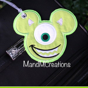 Boutique Custom Mike Wazowski Monsters Inc Travel Luggage Tag MDCT You can personalize your tag or use it as an identifier image 1