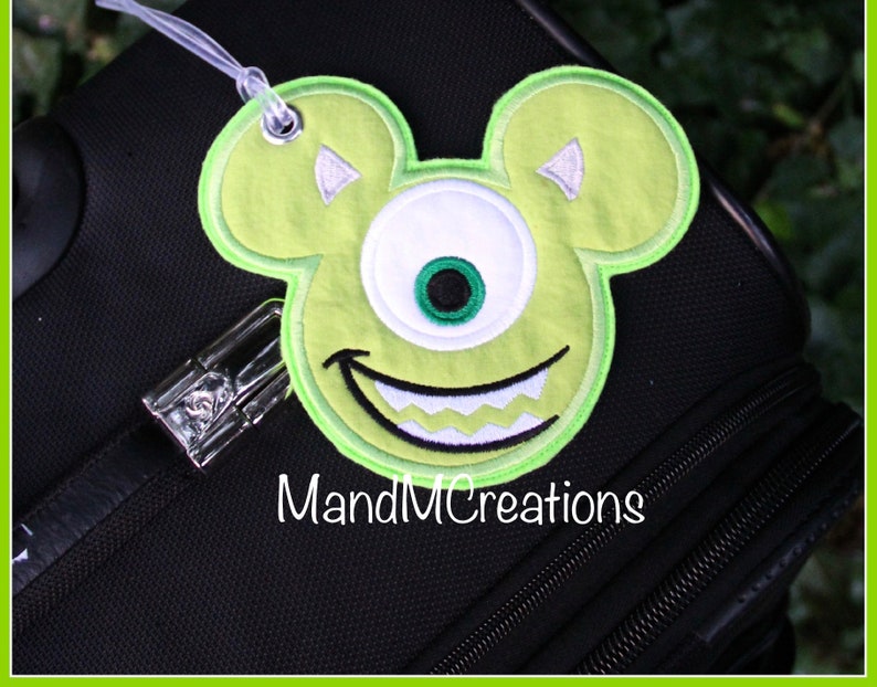 Boutique Custom Mike Wazowski Monsters Inc Travel Luggage Tag MDCT You can personalize your tag or use it as an identifier image 1