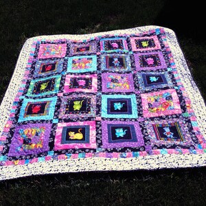 Original Patchwork Quilt, Funny Cats and Silly Dogs image 2