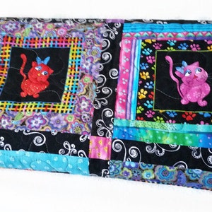 Original Patchwork Quilt, Funny Cats and Silly Dogs image 1