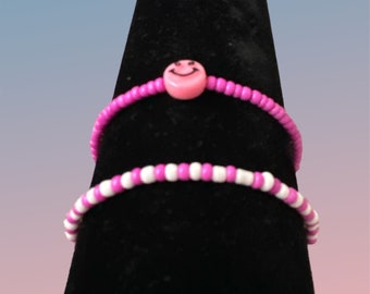 Cute Stack of Pink Bracelets