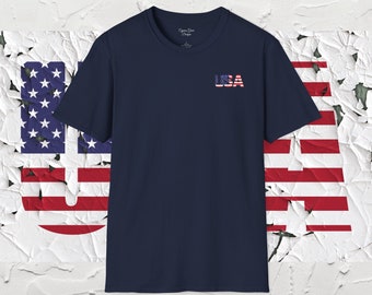 Maglietta con bandiera USA: maglietta patriottica del 4 luglio