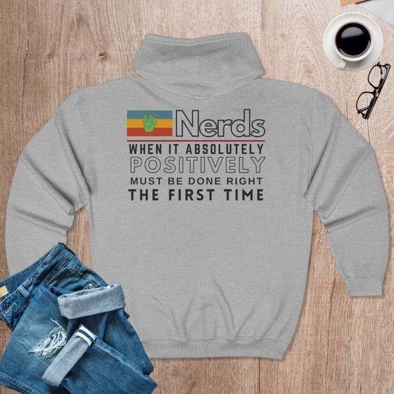 NERDS Unisex Full Zip Hoodie: Comfy Poly/Cotton Blend Sweatshirt