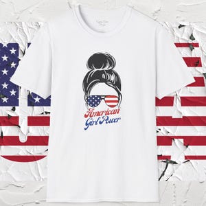 American Girl Patriotic T-Shirt for Mom, Wife of Sister - Celebrate 4th of July