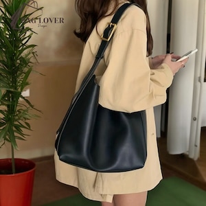 Leather Tote Bag Women, Everyday Use Tote Bag, Extra Large Shoulder Bag, Leather Shopper Bag, Fashion Handbag, Minimalist PU Leather Bag